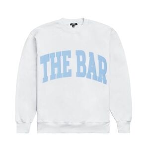 NWT The Bar Varisty Sweatshirt - White / Light Blue